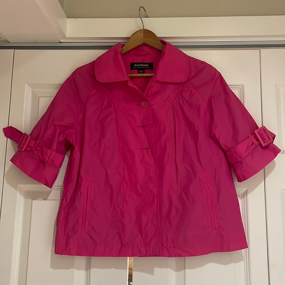 Hot pink raincoat
